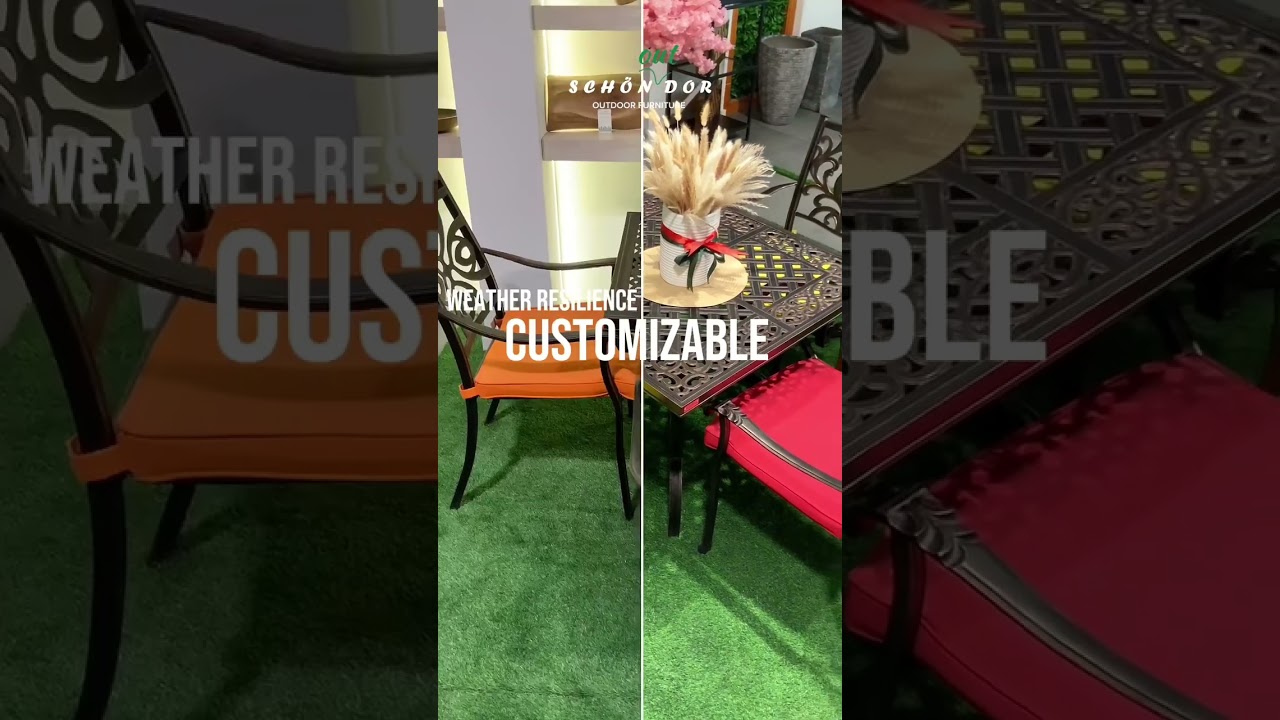 Elevate your outdoor space with Schöndor aluminum cast furniture, designed for durability and style.