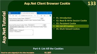 Cookie | Part 4 - List All Cookies | Asp Net Tutorial #133