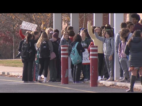 Hampshire Regional High School students walkout of classes in support of teachers