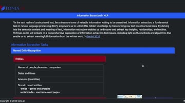 NLP Tasks - Information Extraction