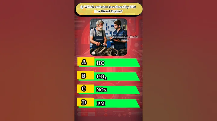 Which emission is reduced by EGR in a Diesel Engine?