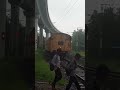 POV at railway station in monsoon #railwaycontent #railway #cinematography
