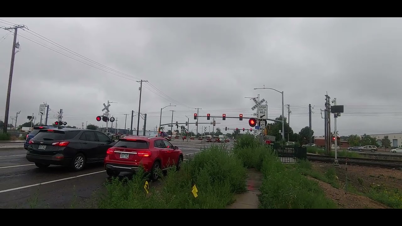 UP 695 and Silverliner V 4022 cross Chambers Rd at the same time