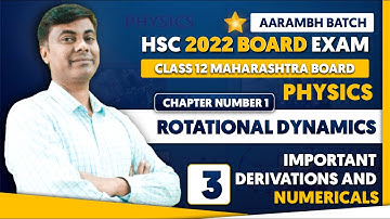 AARAMBH BATCH 2022    Rotational dynamics Part 3 important Concepts &  Numerical