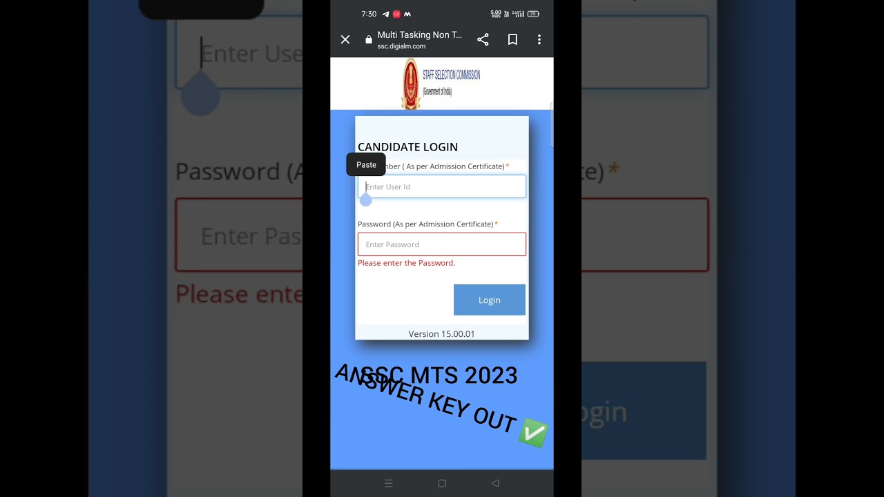 SSC MTS 2023 ANSWER KEY OUT ✅