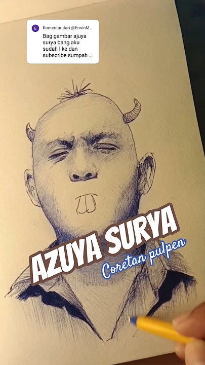 Gambar AZUYA SURYA pakai pulpen #azuyasurya #ballpenart #sketsawajah #drawing #art #shorts