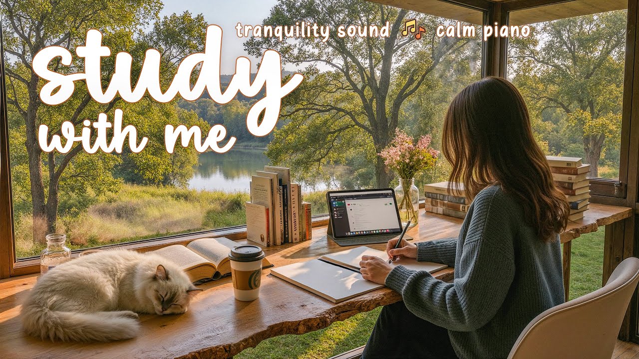 📚 2-HOUR STUDY WITH ME | Nature Ambience ⏳ Relaxing Piano