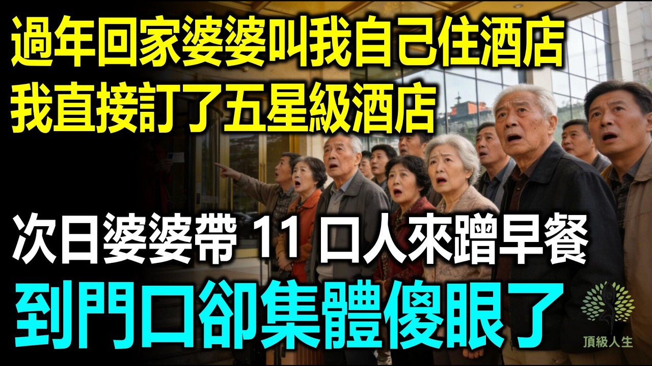 過年回家婆婆說沒地方住叫我自己去訂酒店，我直接訂了五星級酒店，第2天一早婆婆一家11口來蹭早餐，到門口集體傻眼了