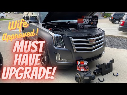 Cadillac Escalade Cold Air Intake Install & Review! K&N Performance Intake Improve Throttle Response