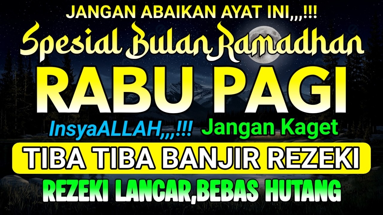 putar dzikir ini ! dzikir mustajab pembuka pintu rezeki, insyaALLAH rezekimu mengalir deras