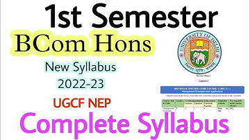 1st Semester Bcom Hons Complete Syllabus 2022 | New Bcom Hons Syllabus 2022-23 | NEP Based Syllabus