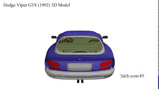 Dodge Viper GTS (1992) 3D Model screenshot 5