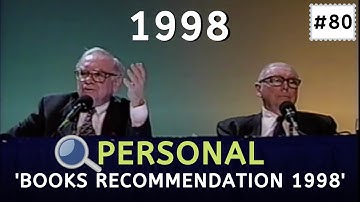 Warren Buffett Books Recommendation during 1998 BRK AGM | BRK 1998【C:W.B Ep.80】