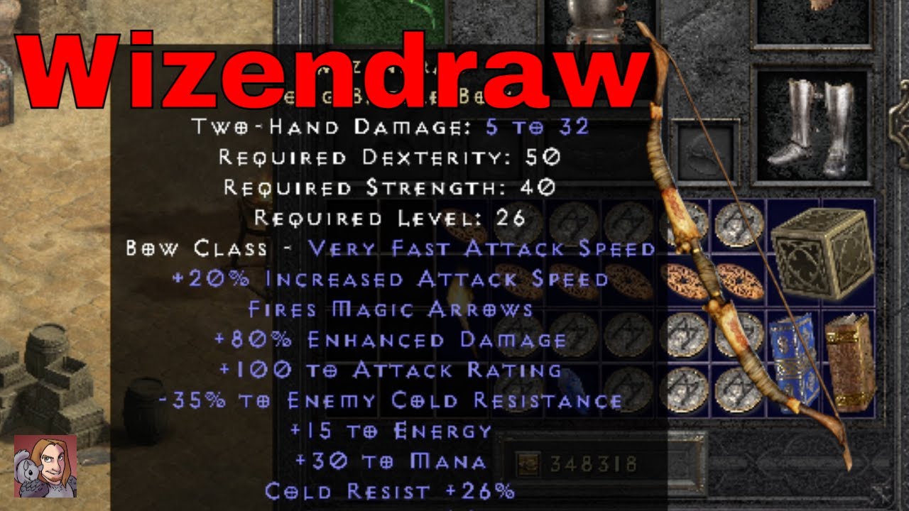 D2R Unique Items Wizendraw (Long Battle Bow) YouTube
