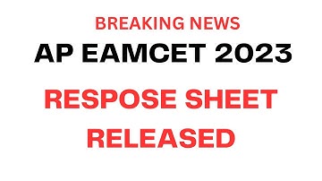 AP EAPCET  2023 RESPOSE SHEET AND OBJECTIONS