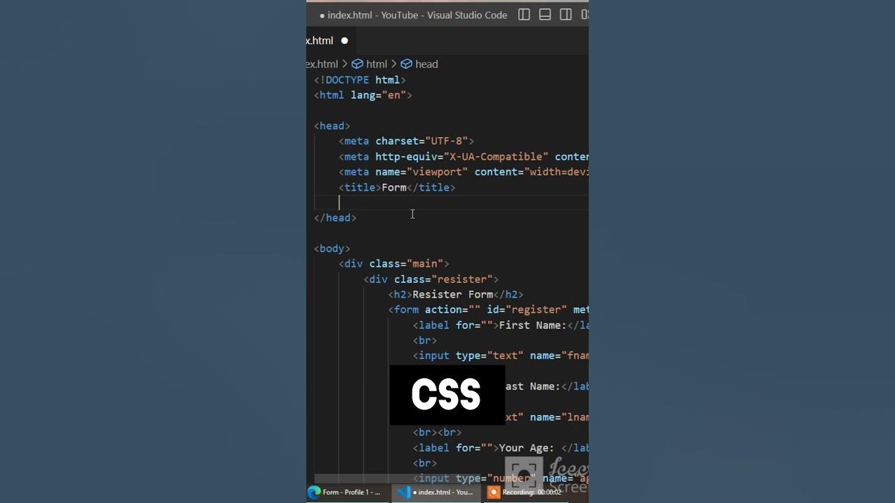 HTML ️CSS relation | HTML form | Form using HTML and CSS #html #css AR ...