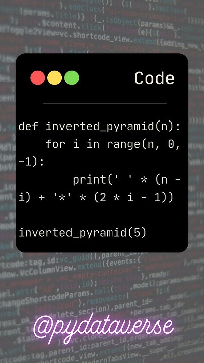 Inverted pyramid pattern printing in python #coding #python #tips - YouTube