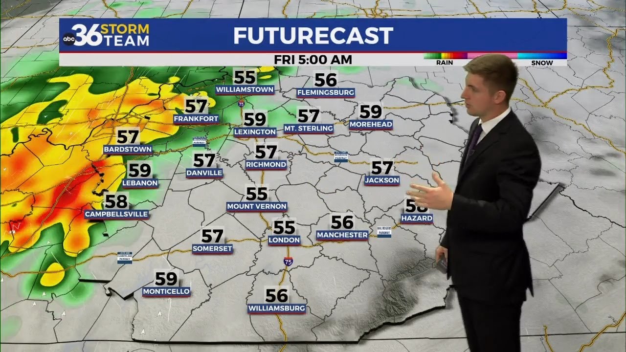 Stray shower chance Thursday ahead of a heavier rain threat on Friday ...