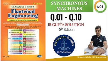JB GUPTA Synchronous Machines | Synchronous Machines JB GUPTA | 8th edition (Q.01 - Q. 10) #01