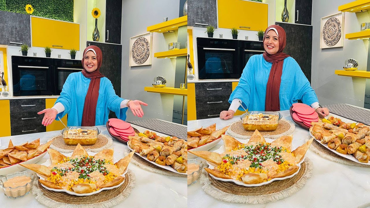 العزومة مع الشيف فاطمة أبو حاتي | رولات اللانشون المقرمشة - بطاطا بالكريمة - تغميسة الذرة بالجبنة