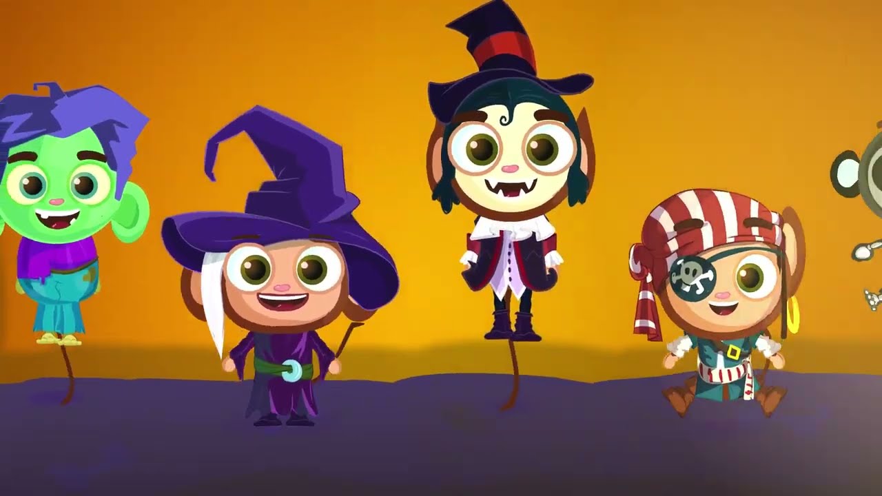 Five little monkeys jumping on the bed Halloween