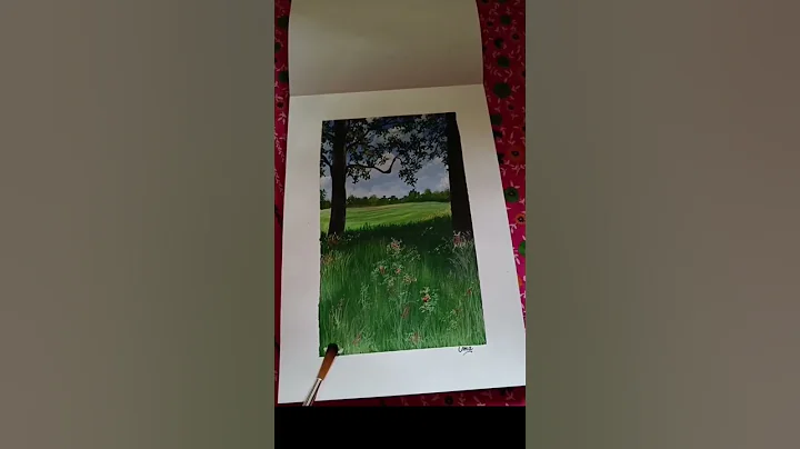 Gouache Landscapes 🏞️ #shorts #ytshorts #gouache