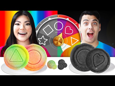 BLACK VS RAINBOW FOOD CHALLENGE FOR 24 HOURS | MUKBANG ONLY 1 COLOR BY CRAFTY HACKS PLUS