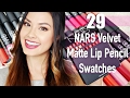 Swatching 29 NARS Velvet Matte Lip Pencil On My Lips! Demo & Review | The Beauty Breakdown