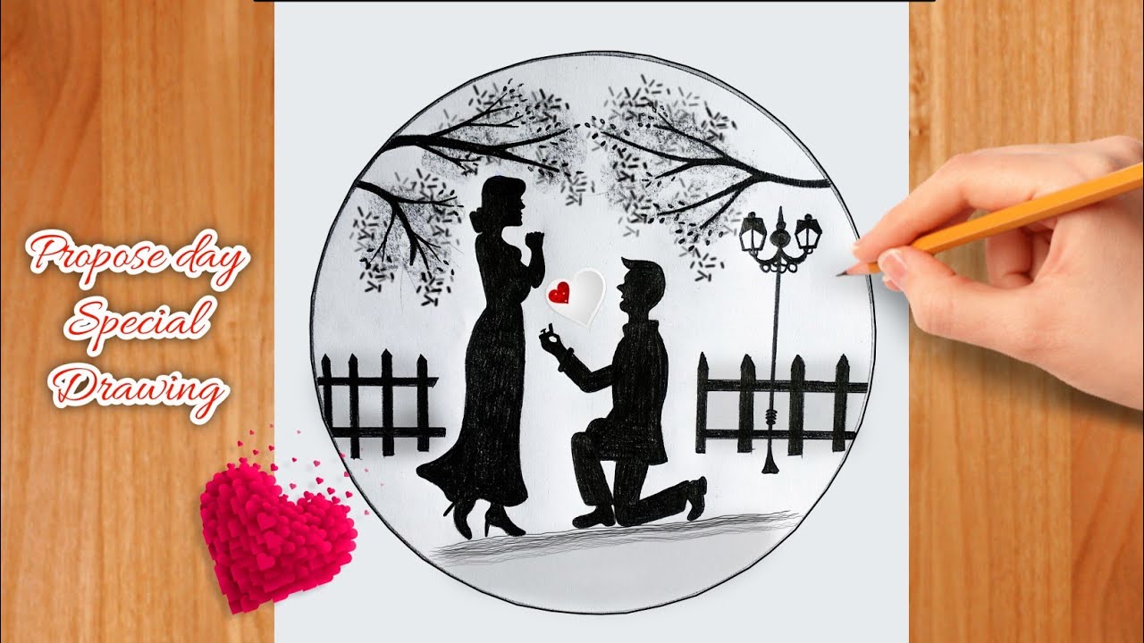 Pencil Sketch Of Boy Proposing A Girl Boy Proposing Girl: Over 3,581