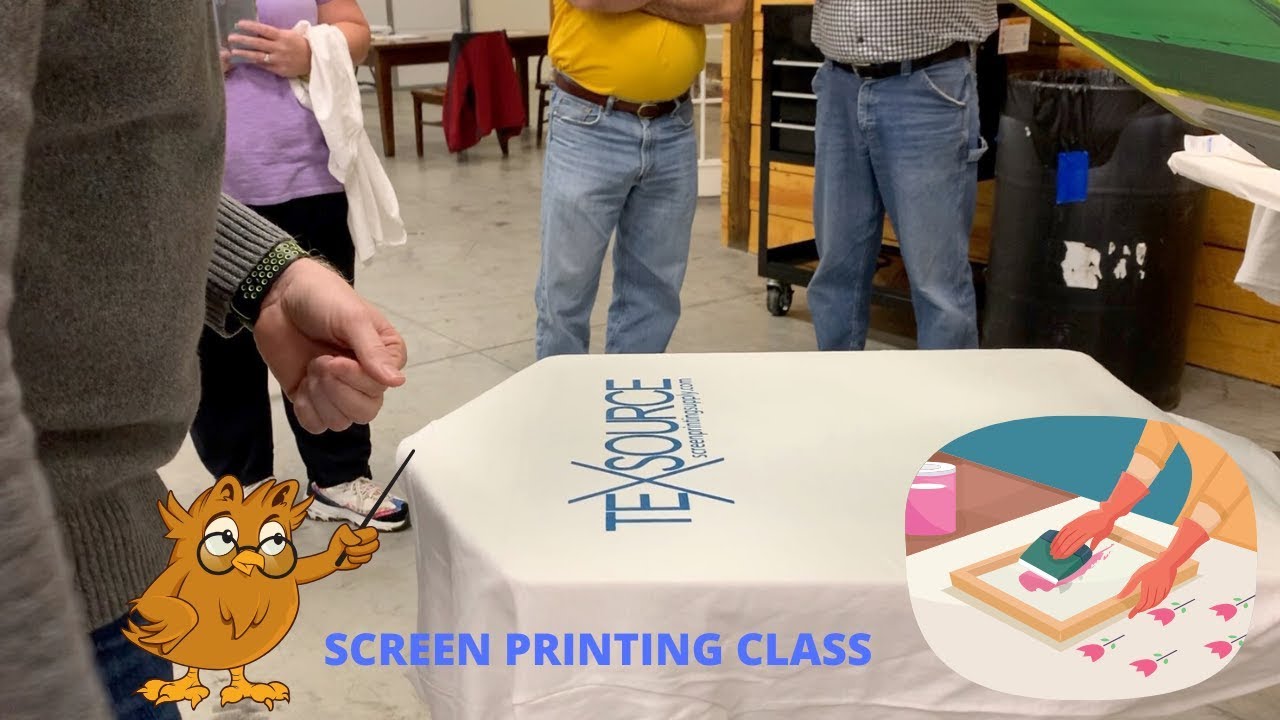SCREEN PRINTING TEXSOURCE PRINTING CLASS KINGS MOUNTAIN YouTube