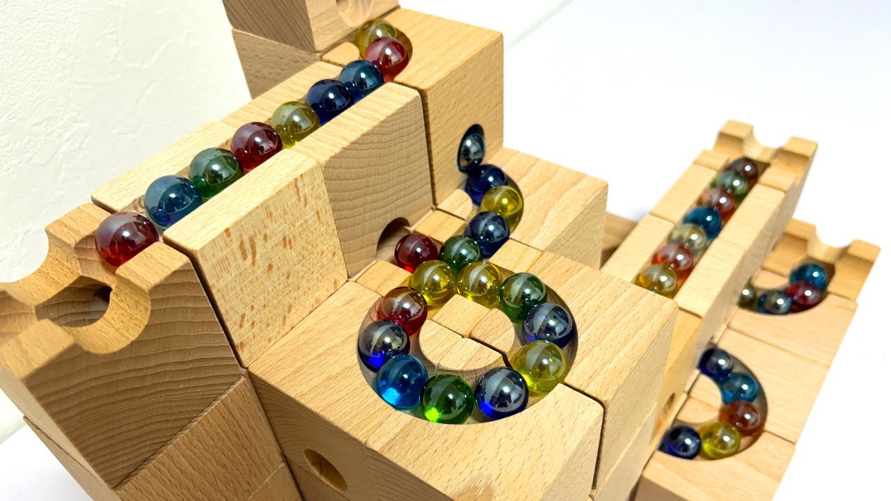 Marble Run ASMR ☆ Wooden cuboro 3 courses