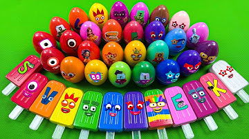 Rainbow Slime 🌈 Find Numberblocks, Alphablocks in Mini Eggs, Ice Cream Slime & Clay Coloring! ASMR