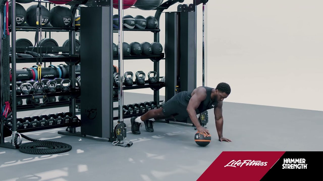 Synrgy Medball Push-Up One Arm with Pass | Life Fitness / Hammer Strength