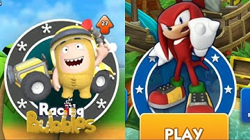 Oddbods Turbo Run Racing Bubbles vs Sonic Dash Knuckle - Android, iOS Gameplay