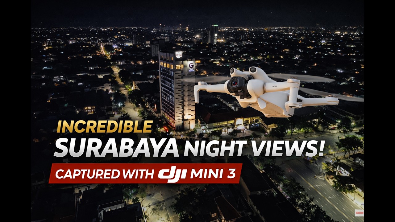 Drone View Surabaya di Malam Hari 4K | Keindahan Kota Surabaya dari Udara