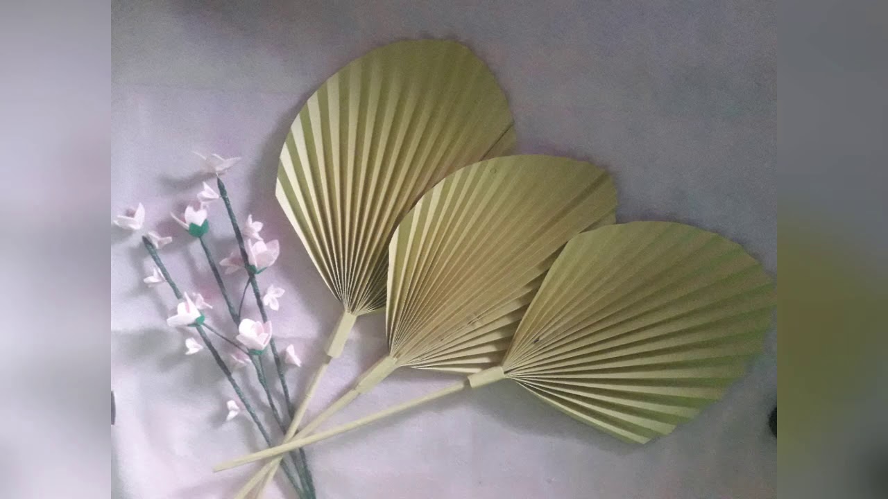 Tutorial Cara membuat daun palem kering dari kertas 