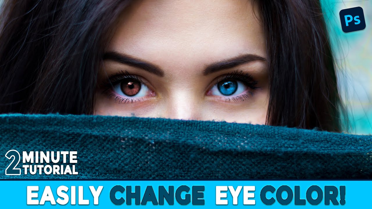 Change Eye Color in Photoshop 2022 | #2 Minute Tutorial