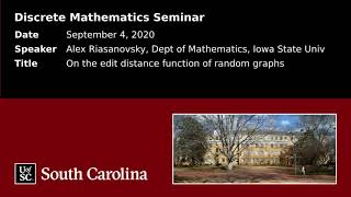 Alex Riasanovsky (ISU): On the Edit Distance Function of Random Graphs