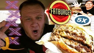 FATBURGER ⭐XXXXXL 5XL MEGA CHEESEBURGER CHALLENGE⭐ Food Review!!!
