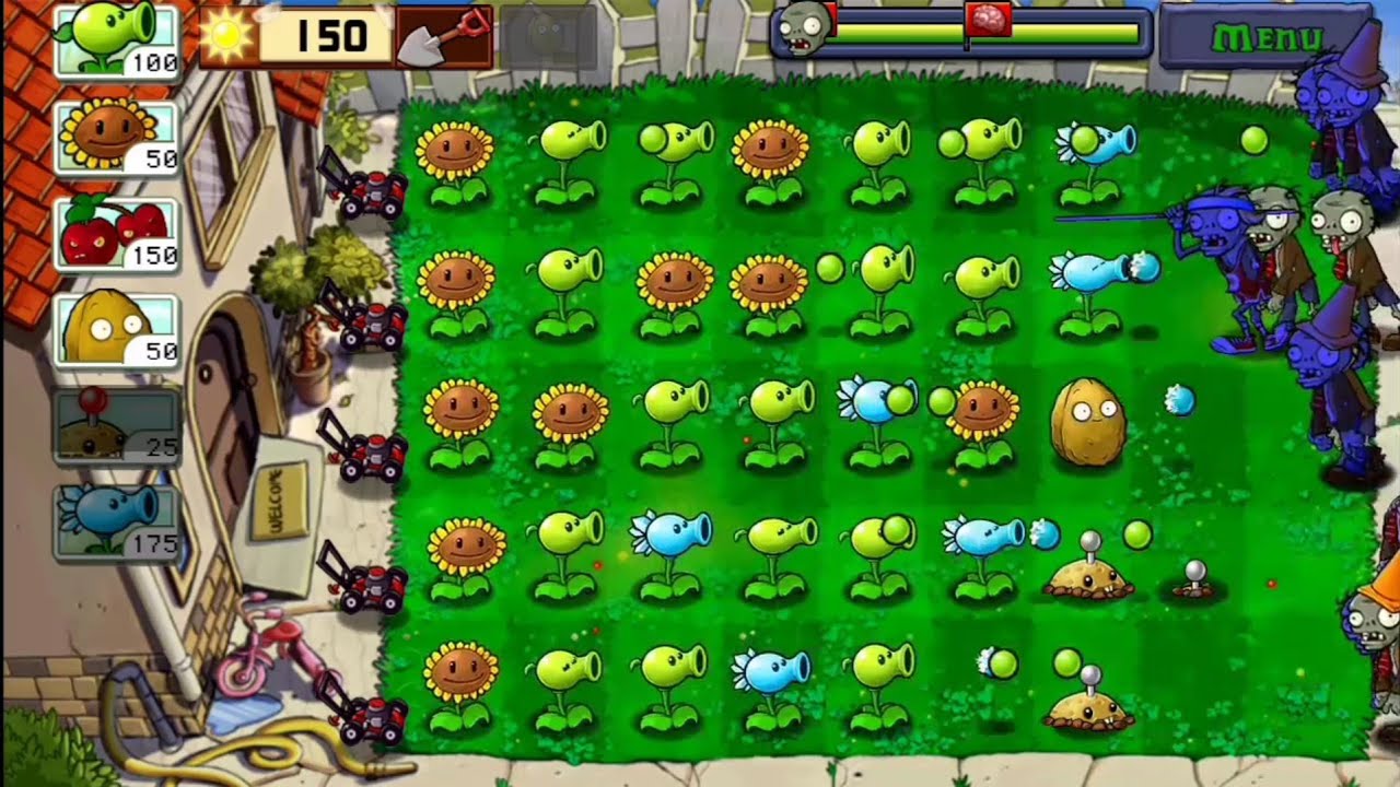 Растение против зомби уровень 9. Plants vs Zombies java - Level 6-1 (great Wall of China.