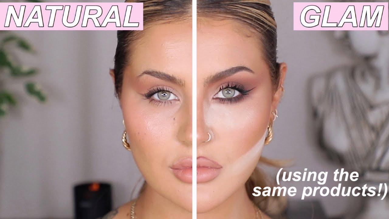 GLAM VS NATURAL MAKEUP USING THE SAME PRODUCTS