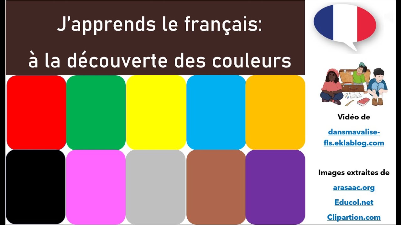 J'apprends le français: à la découverte des couleurs 