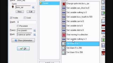Tutorial 5: How to make bosses on Game Maker 8 without GML coding. Part 2