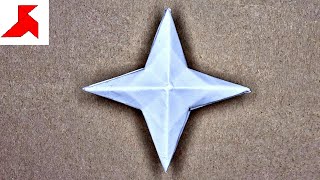 DIY ✨ - How to make a 4 pointed Ninja Star SHURIKEN from 1 sheet of A4 paper (version 2.0) by DIY crafts from A4 PAPER 324,659 views 1 year ago 16 minutes