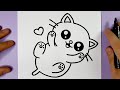 How to draw cute baby kitten easy  happy drawings