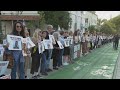 Israelis rally outside defense headquarters in Tel Aviv and call for release of hostages held by Ham
