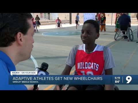 Adaptive athletes get new wheelchairs at Gridley Middle School