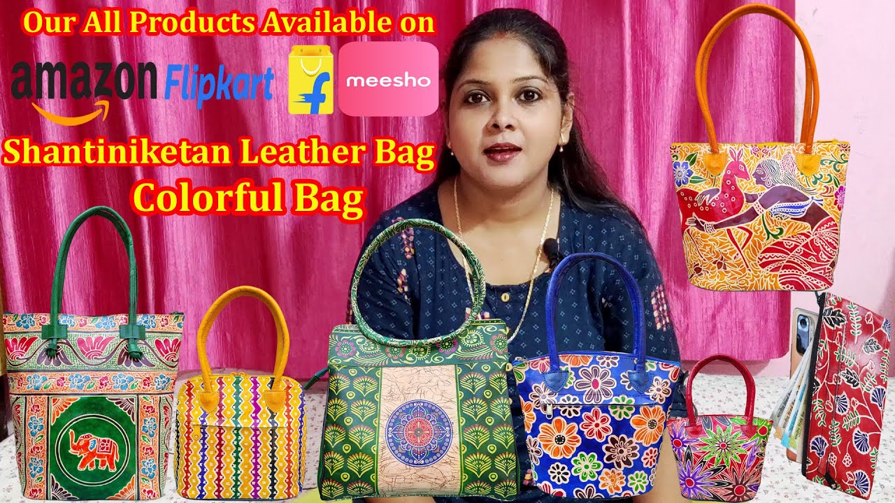 Exotic India Lot of Three Shantiniketan Handbags from Kolkata -  Multi-Coloured : Amazon.in: Fashion