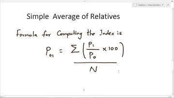 Index numbers | Simple Average of Relatives | Unweighted Index Numbers | Statistics