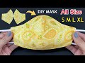New Style! Diy Breathable Face Mask All Size S M L XL No Fog On Glasses Easy Pattern Sewing Tutorial